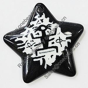 Resin Pendants, Star 49mm Hole:3.5mm, Sold by Bag