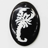Resin Pendants, Flat Oval 33x48mm Hole:3.5mm, Sold by Bag