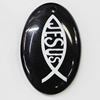 Resin Pendants, Flat Oval 33x48mm Hole:3.5mm, Sold by Bag