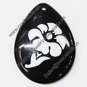 Resin Pendants, Teardrop 37x49mm Hole:3.5mm, Sold by Bag