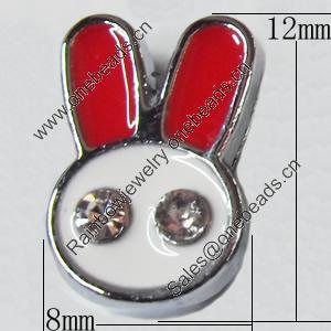 Slider, Zinc Alloy Bracelet Findinds, Animal, 8x12mm, Interior Diameter:7mm, Sold by Bag