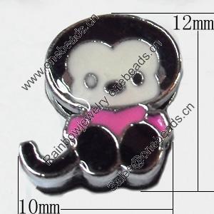 Slider, Zinc Alloy Bracelet Findinds, Animal, 10x12mm, Interior Diameter:8mm, Sold by Bag