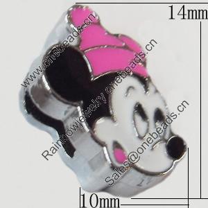 Slider, Zinc Alloy Bracelet Findinds, 10x14mm, Interior Diameter:7mm, Sold by Bag