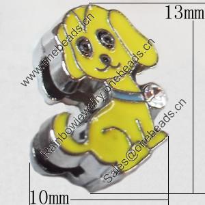 Slider, Zinc Alloy Bracelet Findinds, Animal, 10x13mm, Interior Diameter:8mm, Sold by Bag