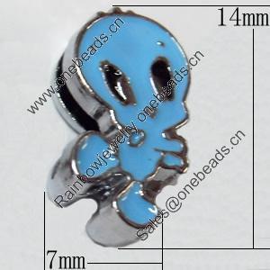 Slider, Zinc Alloy Bracelet Findinds, Animal, 7x14mm, Interior Diameter:8mm, Sold by Bag