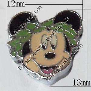 Slider, Zinc Alloy Bracelet Findinds, 12x13mm, Interior Diameter:8mm, Sold by Bag