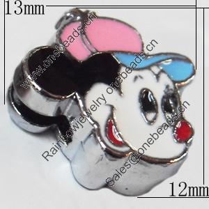 Slider, Zinc Alloy Bracelet Findinds, 13x12mm, Interior Diameter:8mm, Sold by Bag