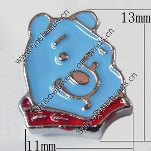 Slider, Zinc Alloy Bracelet Findinds, 11x13mm, Interior Diameter:8mm, Sold by Bag