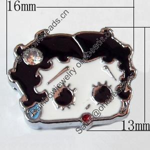 Slider, Zinc Alloy Bracelet Findinds, 16x13mm, Interior Diameter:10mm, Sold by Bag