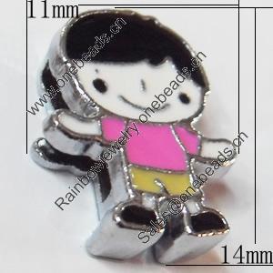 Slider, Zinc Alloy Bracelet Findinds, 11x14mm, Interior Diameter:8mm, Sold by Bag