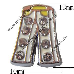 Slider, Zinc Alloy Bracelet Findinds, Pants, 10x13mm, Interior Diameter:7mm, Sold by Bag