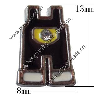 Slider, Zinc Alloy Bracelet Findinds, 8x13mm, Interior Diameter:7mm, Sold by Bag