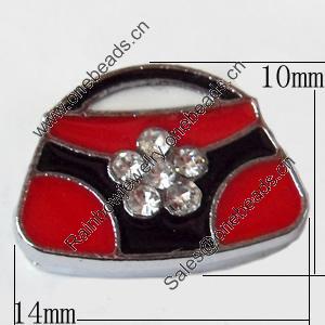 Slider, Zinc Alloy Bracelet Findinds, Bag, 14x10mm, Interior Diameter:10mm, Sold by Bag