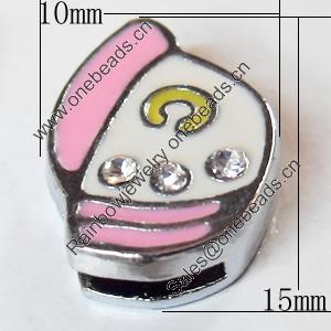 Slider, Zinc Alloy Bracelet Findinds, 12x7mm, Interior Diameter:7mm, Sold by Bag