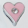 Slider, Zinc Alloy Bracelet Findinds, Heart, 10x10mm, Interior Diameter:7mm, Sold by Bag