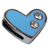 Slider, Zinc Alloy Bracelet Findinds, Heart, 12x10mm, Interior Diameter:7mm, Sold by Bag