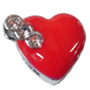 Slider, Zinc Alloy Bracelet Findinds, Heart, 13x11mm, Interior Diameter:8mm, Sold by Bag