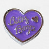 Slider, Zinc Alloy Bracelet Findinds, Heart, 15x13mm, Interior Diameter:8mm, Sold by Bag