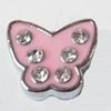 Slider, Zinc Alloy Bracelet Findinds, Butterfly, 12x10mm, Interior Diameter:8mm, Sold by Bag