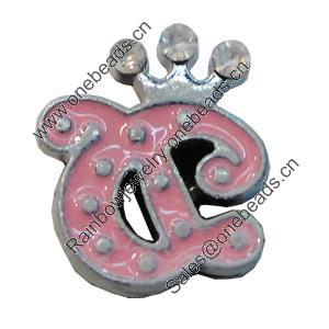 Slider, Zinc Alloy Bracelet Findinds, 18mm, Interior Diameter:8mm, Sold by Bag