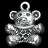 Pendant, Zinc Alloy Jewelry Findings, Bear, 14x15mm, Sold by Bag