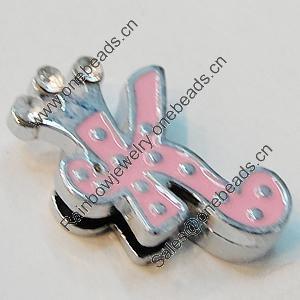 Slider, Zinc Alloy Bracelet Findinds, 18mm, Interior Diameter:8mm, Sold by Bag