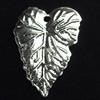 Pendant, Zinc Alloy Jewelry Findings, Leaf, 25x34mm, Sold by Bag