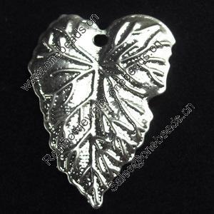 Pendant, Zinc Alloy Jewelry Findings, Leaf, 25x34mm, Sold by Bag