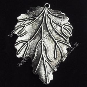 Pendant, Zinc Alloy Jewelry Findings, Leaf, 33x50mm, Sold by Bag