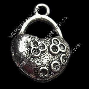 Pendant, Zinc Alloy Jewelry Findings, 13x18mm, Sold by Bag