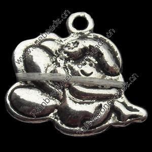 Pendant, Zinc Alloy Jewelry Findings, 16x15mm, Sold by Bag