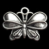 Pendant, Zinc Alloy Jewelry Findings, Butterfly, 19x15mm, Sold by Bag
