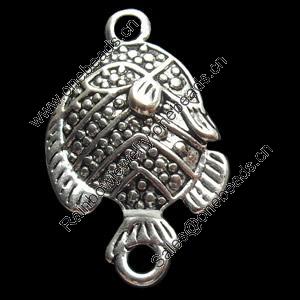 Connector, Zinc Alloy Jewelry Findings, Fish, 14x21mm, Sold by Bag