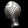 Beads, Zinc Alloy Jewelry Findings, Fish, 14x21mm, Sold by Bag