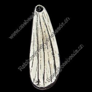 Pendant, Zinc Alloy Jewelry Findings, 9x28mm, Sold by Bag