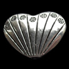 Beads, Zinc Alloy Jewelry Findings, Heart, 22x17mm, Sold by Bag