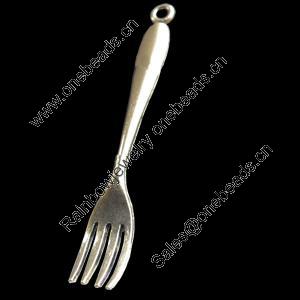 Pendant, Zinc Alloy Jewelry Findings, Spoon, 8x54mm, Sold by Bag