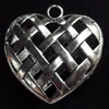 Pendant, Zinc Alloy Jewelry Findings, Heart, 34x35mm, Sold by Bag