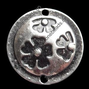 Connector, Zinc Alloy Jewelry Findings, Round, 15mm, Sold by Bag