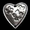 Connector, Zinc Alloy Jewelry Findings, Heart, 15x16mm, Sold by Bag