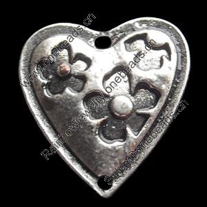 Connector, Zinc Alloy Jewelry Findings, Heart, 15x16mm, Sold by Bag