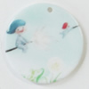 Resin Pendants, Flat Round 30mm Hole:2mm, Sold by Bag