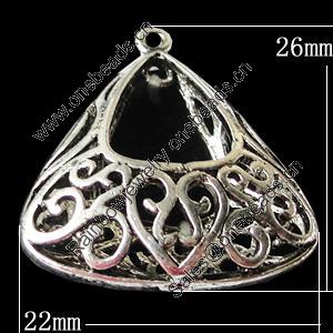 Copper Pendants Jewelry Findings Lead-free, 22x26mm, Sold by Bag