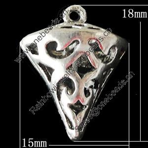 Copper Pendants Jewelry Findings Lead-free, 15x18mm, Sold by Bag