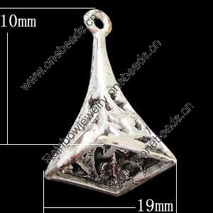 Copper Pendants Jewelry Findings Lead-free, 10x19mm, Sold by Bag