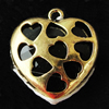 Copper Pendants Jewelry Findings Lead-free, Heart 20x22mm, Sold by Bag