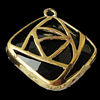 Copper Pendants Jewelry Findings Lead-free, Diamond 22x25mm, Sold by Bag