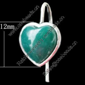 Copper Earrings Jewelry Findings Lead-free, Heart 12mm, Sold by Bag