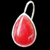 Copper Earrings Jewelry Findings Lead-free, Teardrop 12x16mm, Sold by Bag