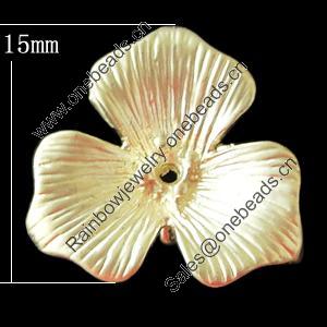 Copper Pendants Jewelry Findings Lead-free, Flower 15mm, Sold by Bag